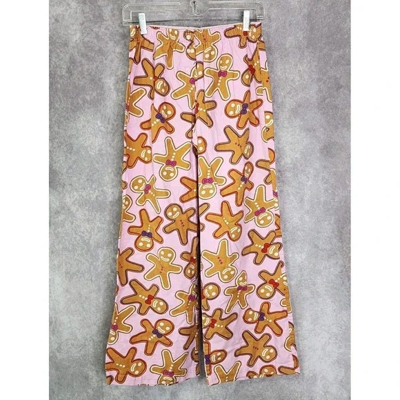 Vintage Victorias‎ Secret Gingerbread Man Pink Flannel PJPajamas Set X-Small
